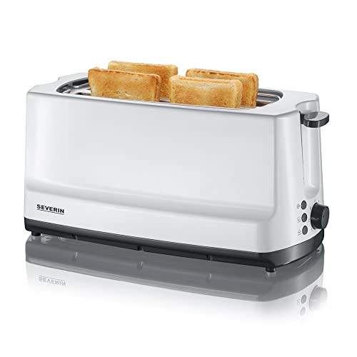 (-48%) SEVERIN Doppel-Langschlitztoaster, mit Brötchenaufsatz, zum Toasten, Auftauen und Erwärmen, 1.400 W, Kunststoff, Grau, Weiß, AT 2234