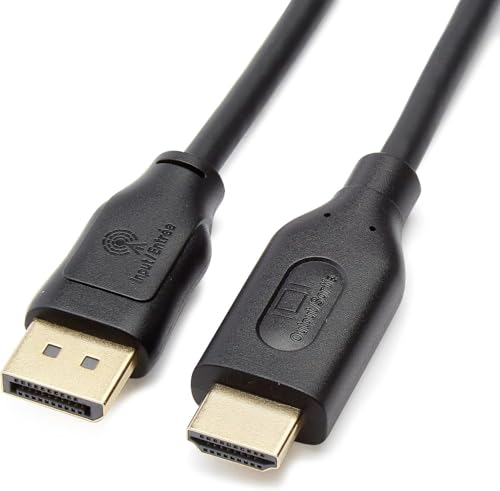 Amazon Basics DisplayPort (Source) to HDMI (Display) Cable, Uni-Directional, 3 Foot, Black