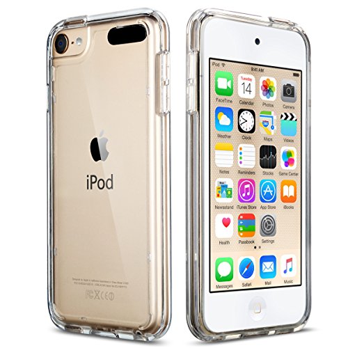 ULAK Compatible with iPod Touch 7/6/5 Case, Clear Transparent Slim Hybrid TPU Bumper/Scratch Resistant Hard PC Back, Corner Shock Absorption Case for iTouch 5th 6th 7th Generation, Clear