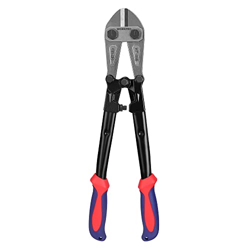 WORKPRO W017004A Bolt Cutter, Bi-Material Handle with Soft Rubber Grip, 14", Red&Blue