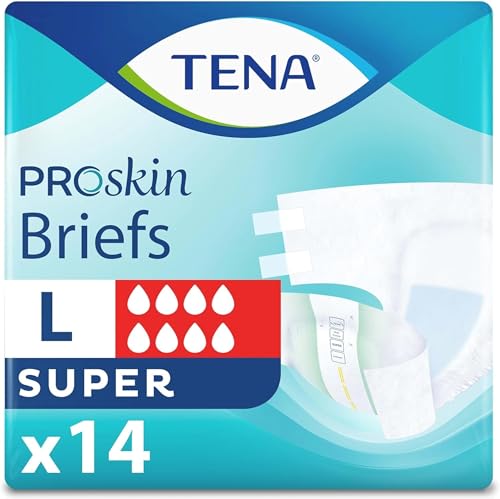 TENA ProSkin Unisex Adult Diapers with Tabs, Maximum Absorbency, Large, 14 ct