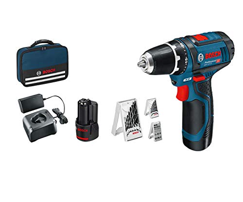 (-56%) Bosch PRO 12V System Akku Bohrschrauber GSR 12V-15 (inkl. 2x2.0 Akku, Ladegerät, 39tlg.-Zubehör-Set, Werkzeugtasche) - Amazon Exclusive
