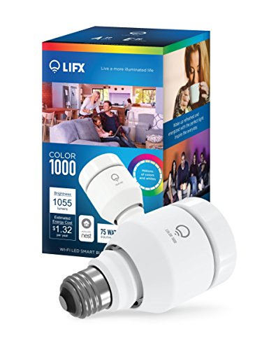 LIFX Color 1000 75W Equivalent A LIFX bulb that is easy to set up. Provides impressive light in an