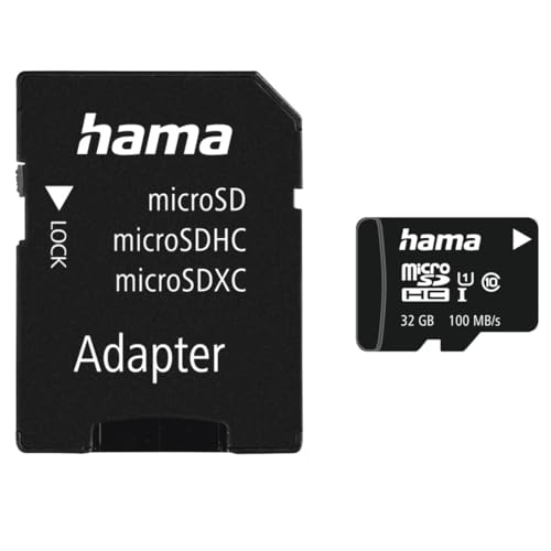 Hama MicroSD | microSDHC | microSDXC kaart 32GB 80MB/s overdrachtssnelheid Class 10 microSD-geheugenkaart in mini-formaat Mini SD bijv. voor Android mobiele telefoon, smartphone, tablet, Nintendo