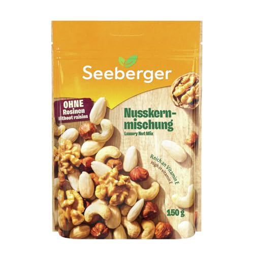 (-33%) Seeberger Nusskernmischung: Pure Nuss-Mischung aus knackigen Haselnusskernen, Mandeln, Walnüssen & Cashewkernen - intensives Nuss-Aroma - ungeröstet, glutenfrei (1 x 150 g)