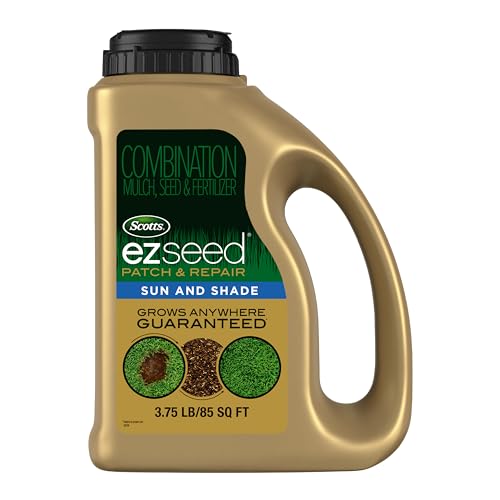 Scotts EZ Seed Patch & Repair Sun and Shade Mulch, Grass Seed, Fertilizer Combination for Bare Spots and Repair, 3.75 lb, Brown