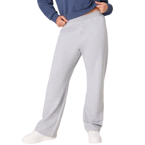 Hanes Women's EcoSmart Open Bottom Leg Sweatpants, Light Steel, Small