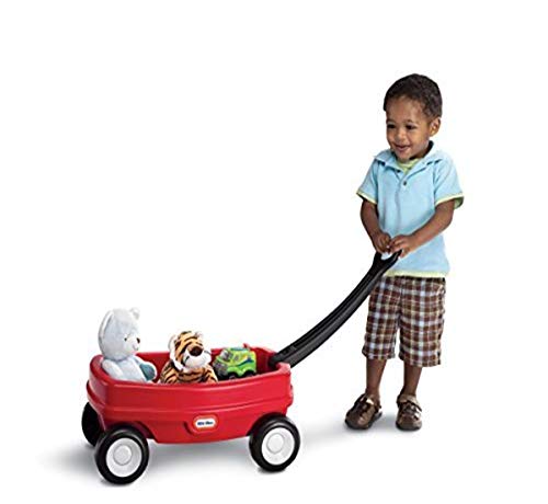 Little Tikes Lil' Wagon – Red And Black, Indoor and Outdoor Play, Easy Assembly, Made Of Tough Plastic Inside and Out, Handle Folds For Easy Storage | Kids 18