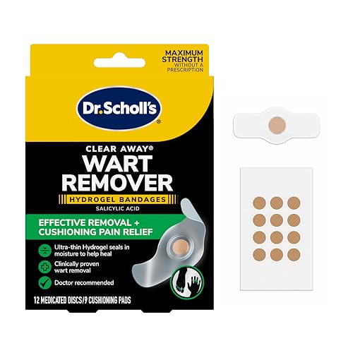 Dr. Scholl’s Clear Away Wart Remover Hydrogel Bandages for Fingers and Toes - Clinically Proven Effective Wart Removal and Cushioning Pain Relief, Comfortable Multi-Day Coverage Patches