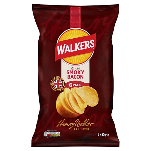Walkers Smoky Bacon Multipack Crisps 6x25g