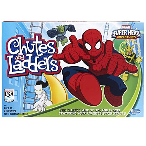 Hasbro Gaming Chutes and Ladders: Marvel Spider-Man Edition Board Game for Kids 2-4 Players, Preschool Games, Ages 3 and Up (Amazon Exclusive)