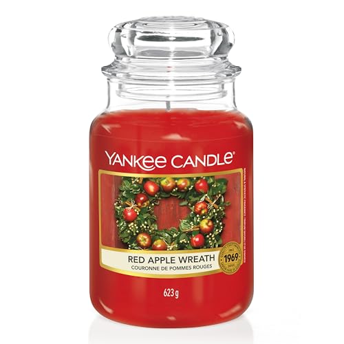 🔥 STARKER PREIS (-35%) Yankee Candle Duftkerze im Glas (groß) | Red Apple Wreath | Kerze mit langer Brenndauer bis zu 150 Stunden | Perfekte Geschenke für Frauen