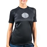 Kanu Surf womens Breeze Upf 50+ Short Sleeved Active Rashguard & Workout Top Rash Guard Shirt, Juliette Black, X-Small US