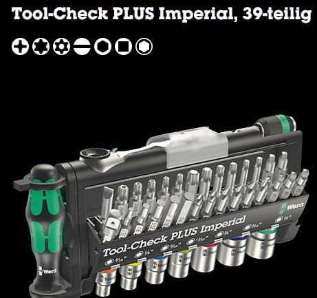 Wera 05056491001 Tool-Check Plus Imperial, 39 Pieces