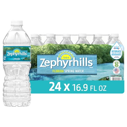 Zephyrhills Florida Spring Bottled Water, 24 Pack - Still Drinking Water with Naturally Occurring Minerals for Taste - 16.9 Fl Oz