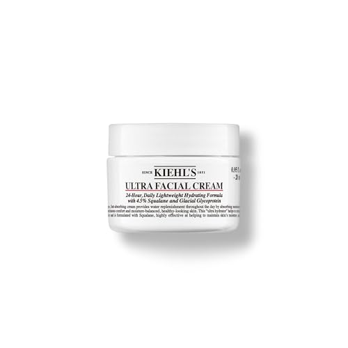 Kiehl's Ultra Facial Cream, with 4.5% Squalane to Strengthen Moisture Barrier, Skin Feels Softer and Smoother, Long-Lasting Hydration, Easy and Fast-Absorbing, All Types - 0.95 fl oz