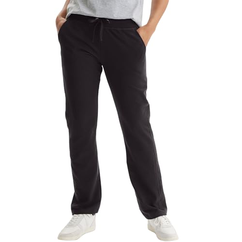Hanes womens French Terry Pocket pants, Black, X-Large US