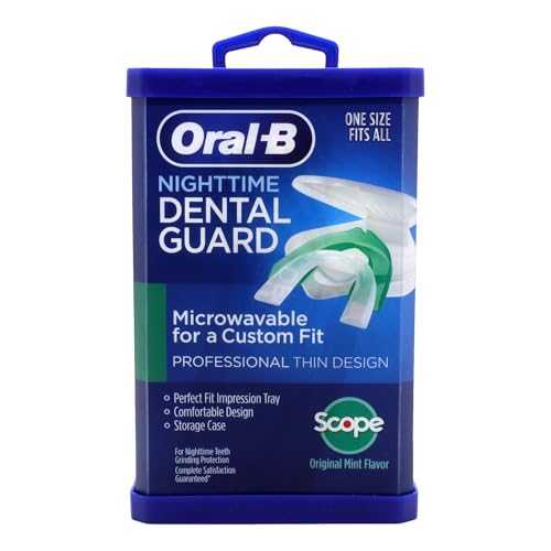 Oral-B Mouth Guard for Grinding Teeth at Night - Nighttime Dental Guard for Sleeping – Moldable Night Guard with Scope Mint Flavor – Less Than 3-Minutes for Custom Teeth Protection