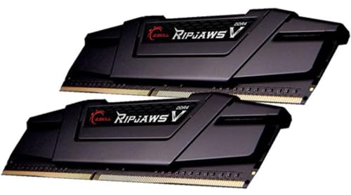G.SKILL RipjawsV Series DDR4 RAM (XMP) 32GB (2x16GB) 3200MT/s CL16-18-18-38 1.35V Intel AMD Desktop Computer Memory U-DIMM - Black (F4-3200C16D-32GVK)