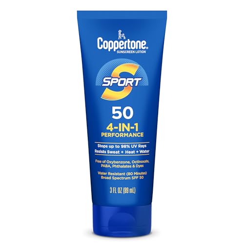 Coppertone SPORT Sunscreen Lotion Broad Spectrum SPF 50 (3 Fluid Ounce) (Packaging may vary)