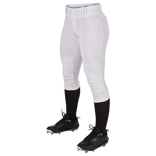CHAMPRO Tournament Traditional Low-Rise Softball Pants, Girls' Medium, White