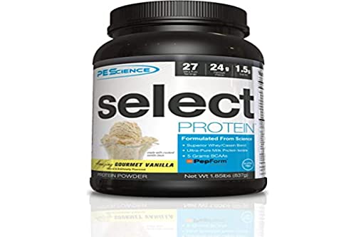 PEScience Select Protein Powder, Whey and Casein Blend, Clean Protein Powder for Women and Men, Low Calorie, Low Carb, Keto Friendly, Gluten Free - Gourmet Vanilla - 27 Servings