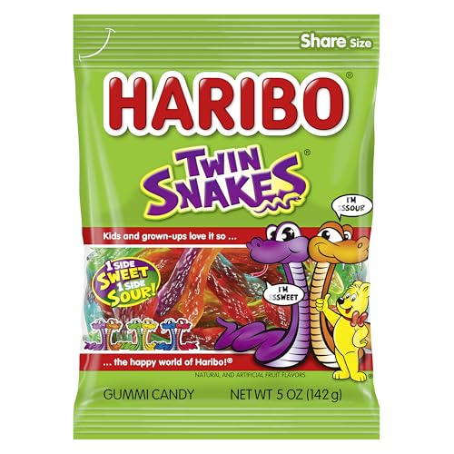 Haribo Twin Snakes Gummies Bag, 5 oz