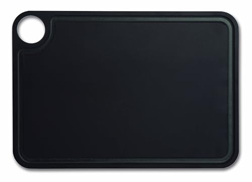 🔥 STARKER PREIS (-50%) ARCOS Schneidebrett mit Rinne und Aufhänger. Glatter Oberfläche aus Zellulosefaser und Harz. Professionelles Werkzeug. Serviertafel. Farbe Schwarz. 330 x 230 mm.