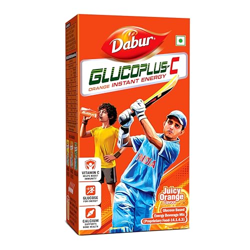 Dabur Glucoplus C Instant Powder Energy Glucose (Orange Flavour) - 1kg | Replenishes Energy with 6 Added Vitamins and Minerals | 20% More Glucose In E