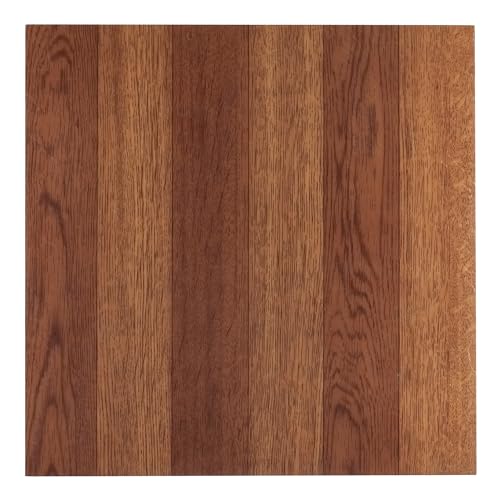 Tivoli Self Adhesive Vinyl Floor Tiles, 45 Tiles - 12" x 12", Medium Oak Plank-Look - Peel & Stick, DIY Flooring for Kitchen, Dining Room, Bedrooms, Basements & Bathrooms by Achim Home Decor
