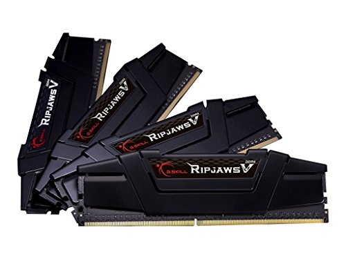 G.SKILL RipjawsV Series DDR4 RAM (XMP) 64GB (4x16GB) 3200MT/s CL16-18-18-38 1.35V Intel AMD Desktop Computer Memory U-DIMM - Black (F4-3200C16Q-64GVK)