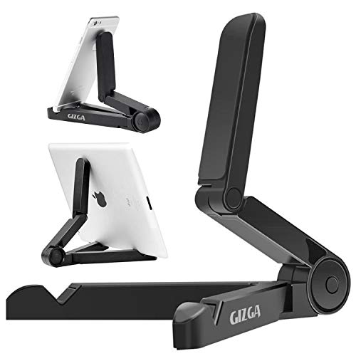 GIZGA ESSENTIALS Portable Tabletop Tablet Stand Mobile Holder, Desktop Stand, Cradle, Dock for iPad, Smartphone, Kindle, E-Reader, Fully Foldable, Adj