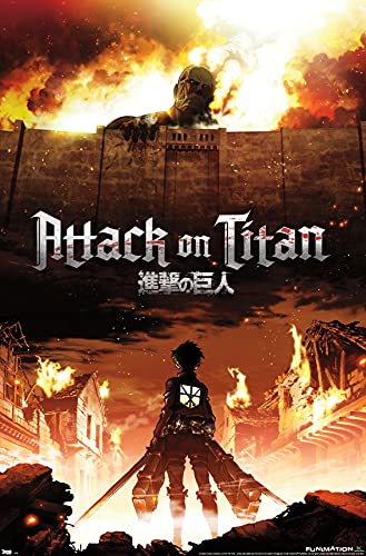 Trends International Attack on Titan - Fire Wall Poster, 22.375" x 34", Unframed Version
