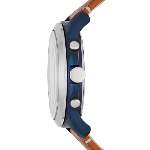 🔥 STARKER PREIS (-49%) Fossil Herrenuhr Grant, QuarzChronographenwerk, 44 mm, 2farbiges Edelstahlgehäuse mit Lederarmband, FS5151