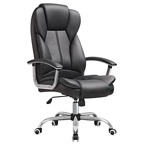 SONGMICS Bürostuhl Chefsessel Drehstuhl Computerstuhl Sitzhöhenverstellung office Stuhl Polsterung, OBG57B