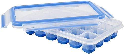 (-47%) EMSA Clip & Close Frischhaltedose, Eiswürfelform, 22,6 x 16,5 x 4,9 cm, flexibler Boden, Aufbewahrungsbox, 100 Prozent dicht, spülmaschinen-, gefrier-, mikrowellenfest, Blau, Made in Germany, 514549