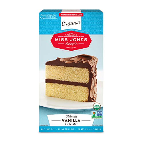Miss Jones Baking Organic Yellow Cake and Cupcake Mix, Non-GMO, Vegan-Friendly, Moist and Fluffy: Vanilla (Pack of 1)