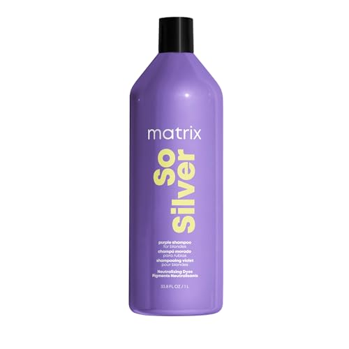Matrix So Silver Purple Shampoo | Neutralizes Yellow Tones | Color Depositing, Brightening & Toning | For Color Treated, Blonde, Grey, White and Platinum Hair | Vegan
