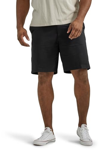 Lee Men's Big & Tall Extreme Motion Flat Front Short, Black, 50
