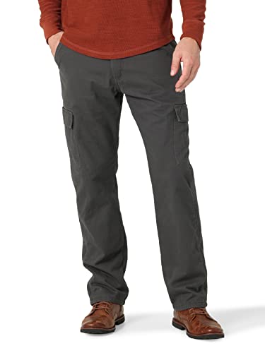 Wrangler Authentics Fleece Lined Cargo Pant, Anthracite Twill, 32W X 30L