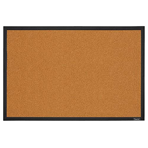 Quartet Cork Bulletin Board, Framed Corkboard, 2' x 3', Black Frame, Message Board, Vision Board (MWDB2436-BK)