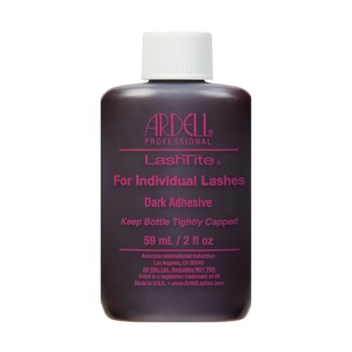 Ardell LashTite Lash Adhesive, Dark Eyelash Glue for Individual Lashes - Long-Lasting Waterproof Lash Glue, 2 fl oz