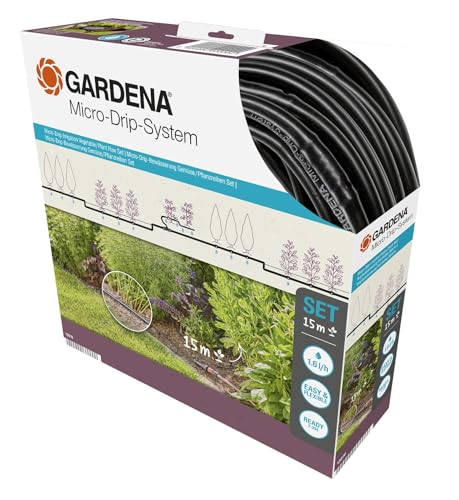 (-35%) Gardena Start Set Pflanzreihen S: Micro-Drip-Gartenbewässerungssystem zur schonenden, wassersparenden Bewässerung von Reihenpflanzungen (13010-20)