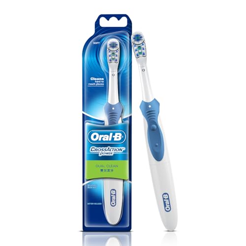 Oral B Cross Action AA Battery Electric Toothbrush for Adults, 90 Day Battery, 2 Year Warranty by Oral-B, IPX7 Water Resistant, Soft Crisscross Bristl