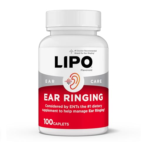 Lipo-Flavonoid Plus Tinnitus Relief - Doctor-Recommended for Ringing Ears - Clinically-Proven Lemon Bioflavonoid Complex with Vitamins C, B1, B2, B6, B12, & Calcium - 100 Caplets