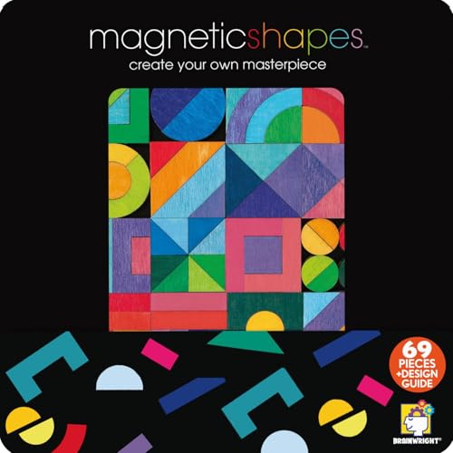 Brainwright – Magnetic Shapes – Magnetic Wooden Free-Form Shapes Puzzle – Ages 8 and Up – Great for Travel - C