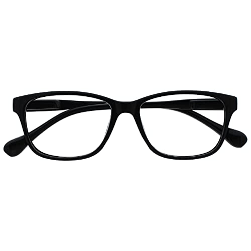 OPULIZE UV Reader Black Lightweight Comfortable Reading Glasses Designer Style Mens Womens Spring Hinges UVR027BLK +2.00