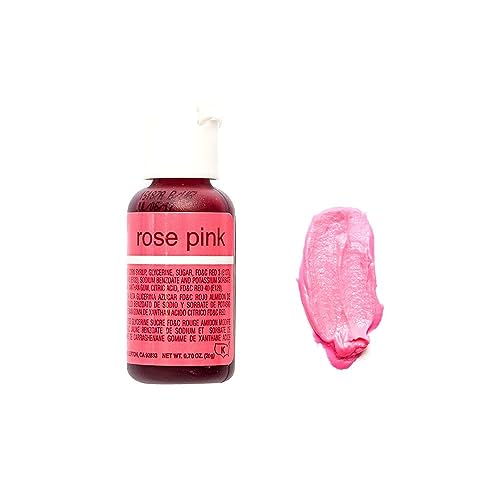 Chefmaster Rose Pink Liqua-Gel® Food Coloring | Vibrant Color | Professional-Grade Dye for Icing, Frosting, Fondant | Baking & Decorating | Fade-Resistant | Easy-to-Use | Made in USA | 0.70 oz