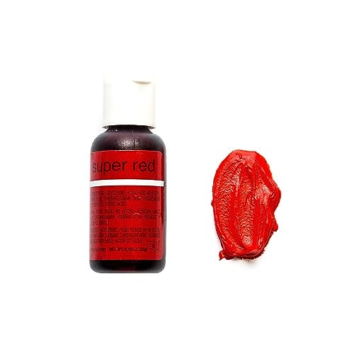Chefmaster Super Red Liqua-Gel® Food Coloring | Vibrant Color | Professional-Grade Dye for Icing, Frosting, Fondant | Baking & Decorating | Fade-Resistant | Easy-to-Use | Made in USA | 0.70 oz