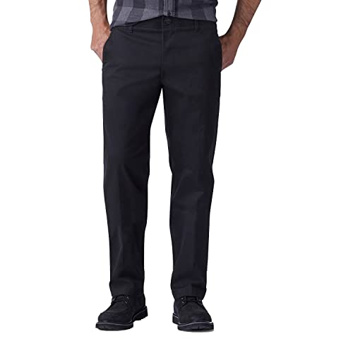 Lee Men's Big & Tall Extreme Motion Flat Front Regular Straight Pant Black 46W x 32L